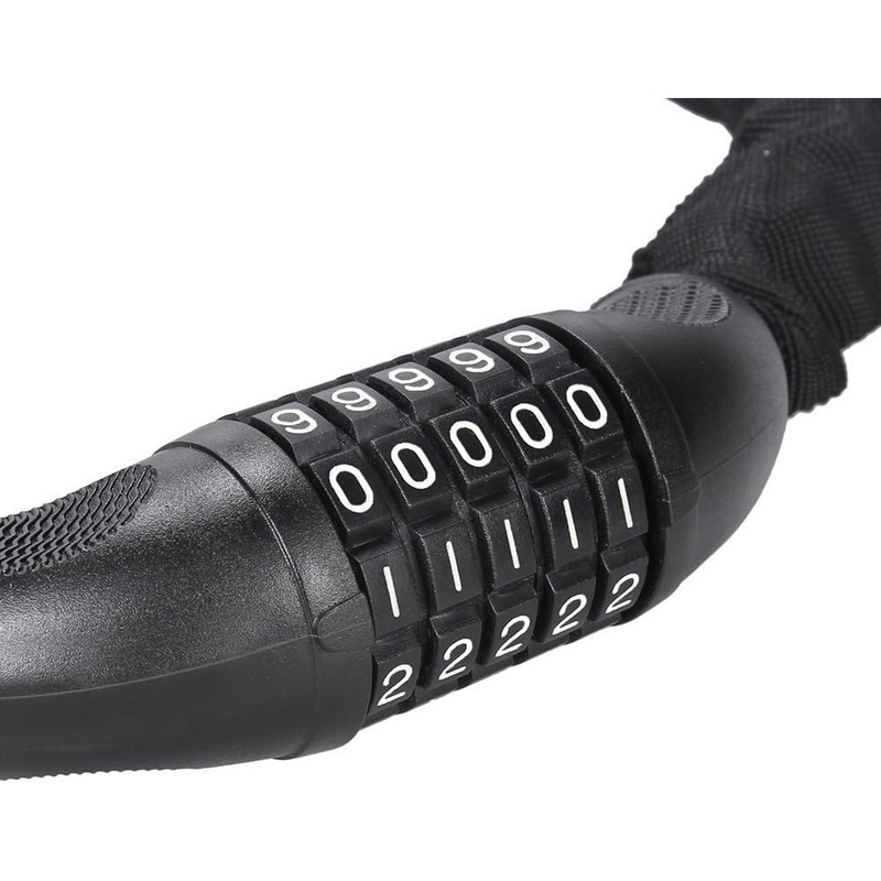 Accessotech Heavy Duty Bicycle Lock 5-Digit Combination Chain 90cm Scooter