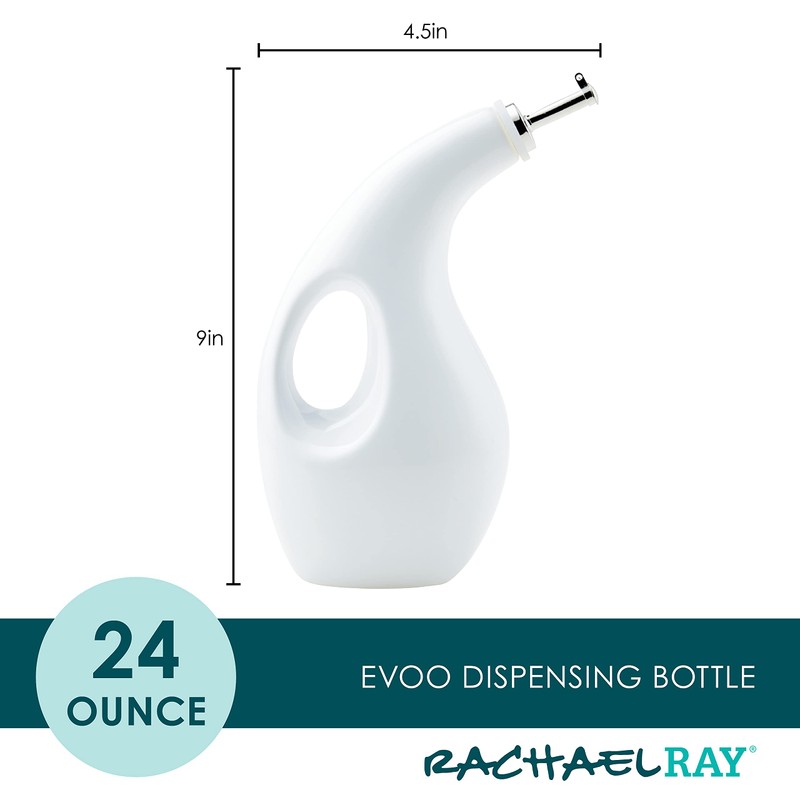 Rachael Ray Ceramic EVOO Oil and Vinegar Dispensing Bottle with
