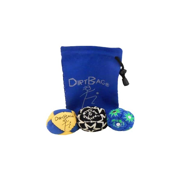 DIRTBAG All Star Footbag Hacky Sack 3 Pack with Pouch,
