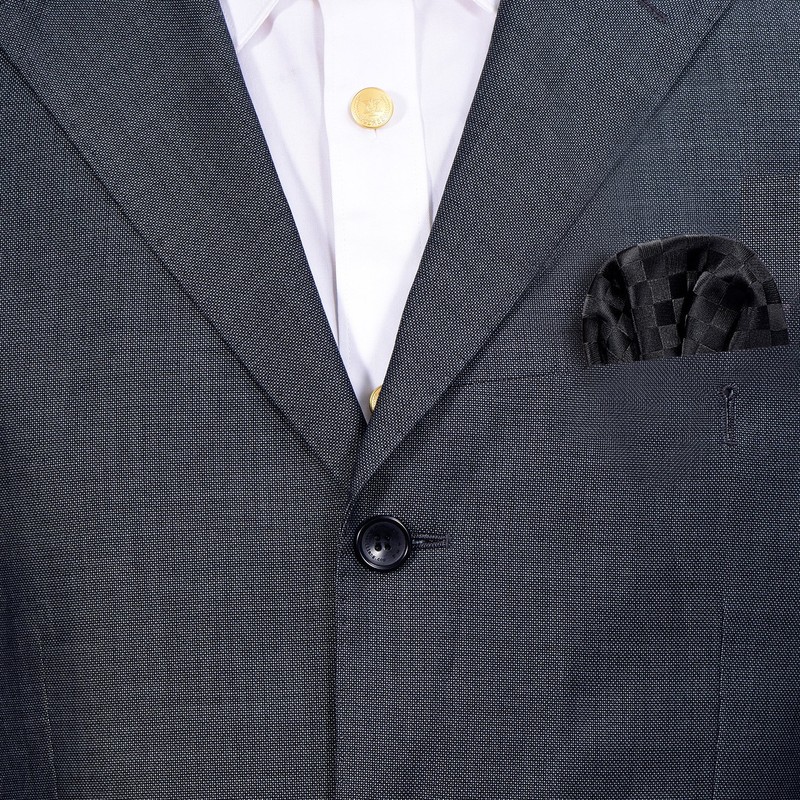 DonDon Men's Pocket Square Pre-folded for the Perfect Fit, Black