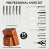 ZHANG XIAO QUAN 15-Piece Kitchen Knife Set with Block, High