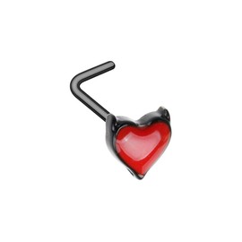 Covet Jewelry Blacken Devil's Heart L-Shape Nose Ring