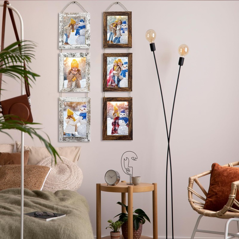 Rexllon 5x7 Wall Hanging Picture Frames Collage with 3 Opening