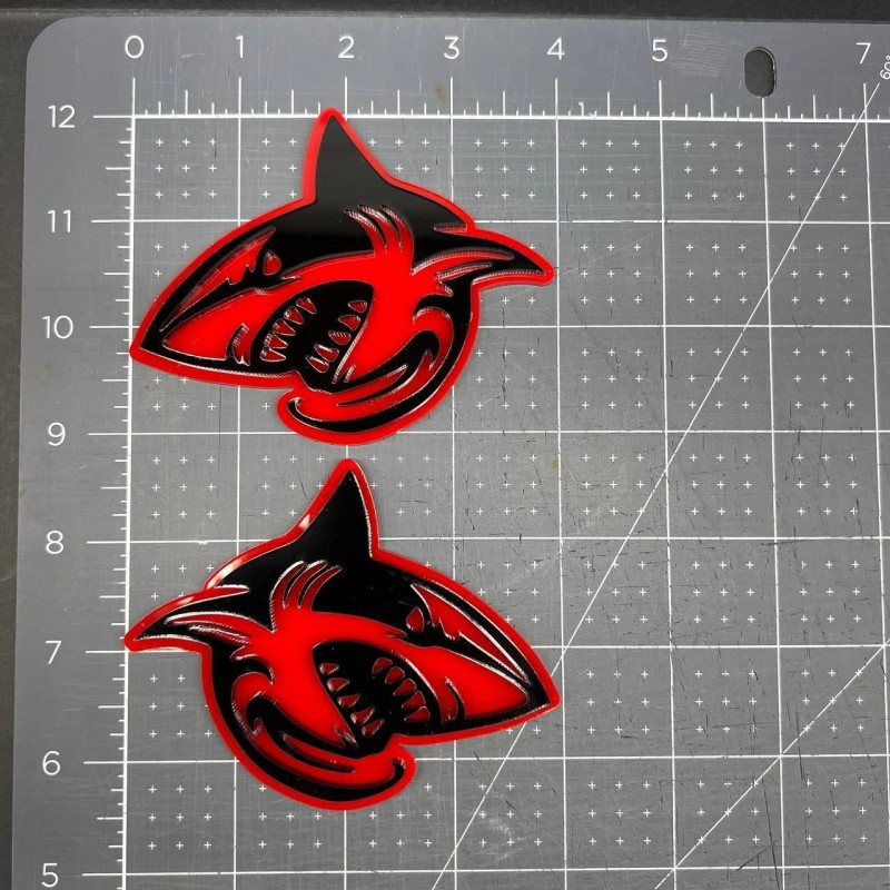 Emblem Badge 2PCS Shark Emblem Badges – 3D Aggressive Racing