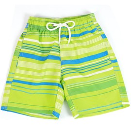 ZERULETS Boys' Swimming Trunks, Quick-Drying Swimming Shorts, Lightweight Children's Swimming Trunks, Board Shorts with Reinforced Seams and Adjustable Drawstring for 3-14 Years, #3 Fluorescent Green