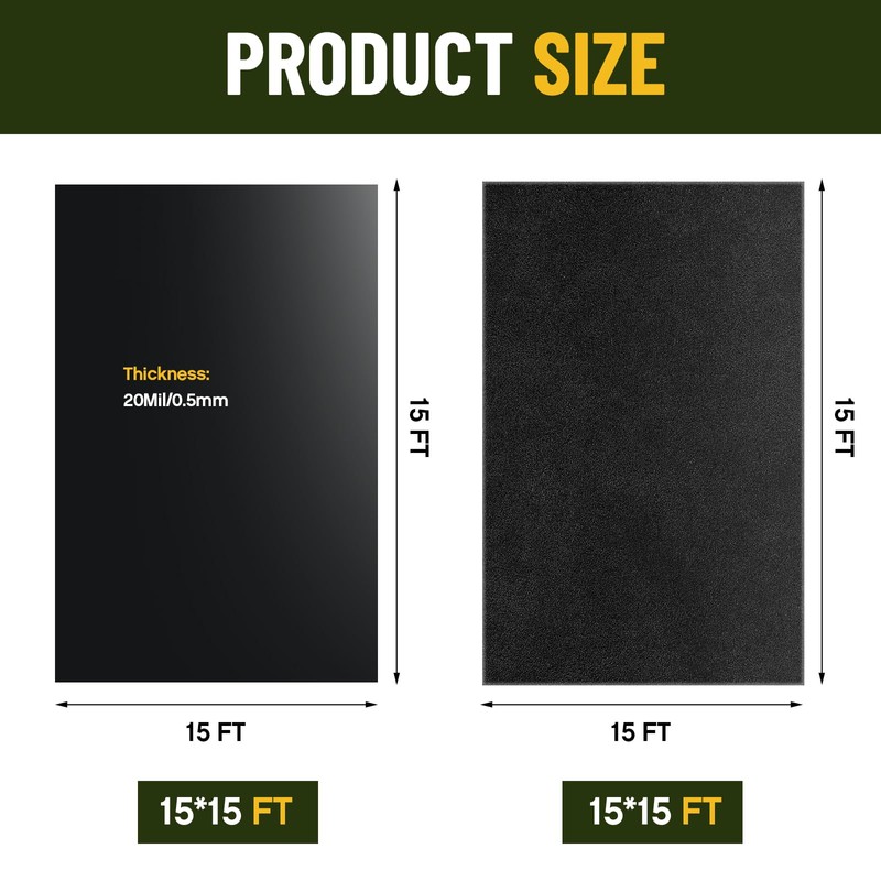 Fanfanwin 2 Pcs 15 x 15 ft Pond Liner &