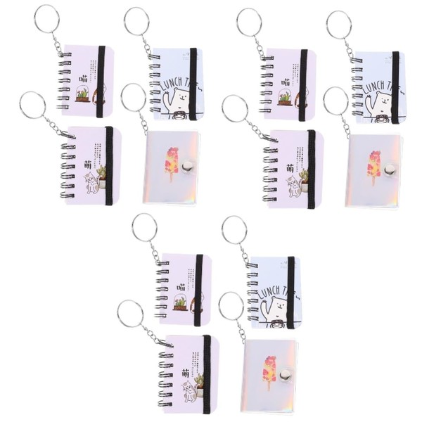 VALICLUD Keyring 12 Pcs Cute Cat Keychain Fuzzy Diary Keychain