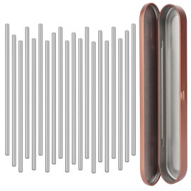 Coopay Stainless Steel Rod Pins for Blocking Board Crochet, Granny Square Tensioner Accessories - 20 Pieces Rod Pins 10 cm Long, Smooth Bar Pins for Blocking Board Crochet, Knitting and Crochet