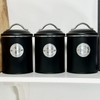 Darthome Black Tea Coffee Sugar Canisters Metal Airtight Lid Kitchen