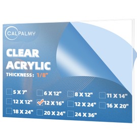 CALPALMY (4-Pack) 12x16" Clear Acrylic Sheet Plexiglass 1/8” Thick, Use for Craft Projects, Signs, Display Cases and More, Cut with Cricut, Engraver, Saw or Hand Tools – No Knives