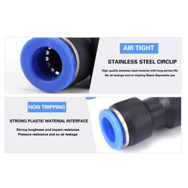 10mm Straight Pneumatic Fittings, 20 Pcs Air Line Fittings Connector, Plastic Push Quick Connect Couplings, Air Tool Accessories for Pipe Tube