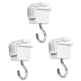 Aiwode Hanging Hook for Duct Rail with Fall Prevention Lock, Lighting Fixture Wiring with Fall Prevention Lock, Shop Line Hanging Hook, Easy Installation, No Construction Required, White, Set of 3