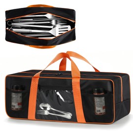 TWAKAP Grill Tool Storage Bag for Outdoor Barbecue, 24 in, Black, Mesh Bag
