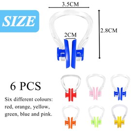 DZSEE Swimming Nose Clip Adult 6 Pcs, Swimming Nose Clip, Swimming Nose Clip Kids, Nose Clips for Swimming with Protective Sleeve, Nose Peg with Box for Children and Adults, Beginners
