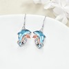 YFN Dolphin Earrings for Women Girls Sterling Silver Crystal Dolphin