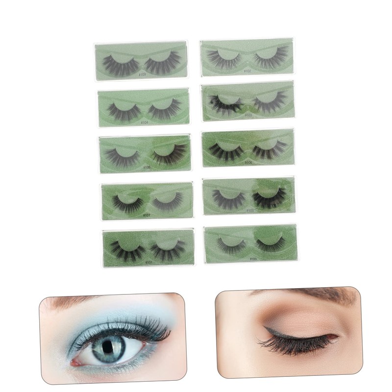 Minkissy 10 Pairs Mixed Eyelashes Set Lash Extensions Natural False