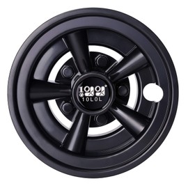 10L0L Golf Cart Wheel Covers Hub Caps for EZGO, Club Car, Yamaha - 8 Inch Snap-on Installation, Black, Set of 4