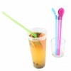 20 Pcs 9.3" Hard Plastic Spoon Straws Detachable Drinking Straws
