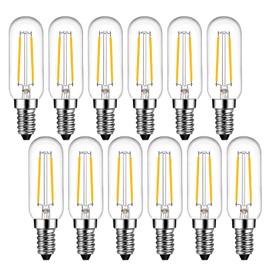 SHUWDKAR E14 Light Bulb 2700K Warm White 25 Watt Equivalent, Clear Glass Vintage LED Edison Bulb E14 European Base Non-Dimmable, 12 Pack
