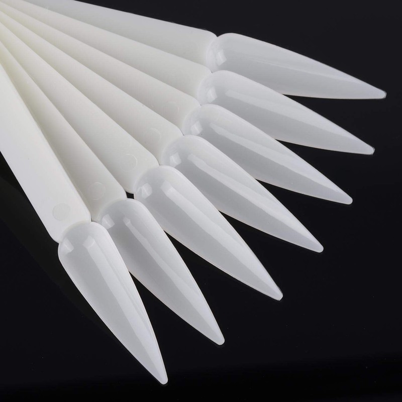 160 Pieces Nail Swatch Sticks Natural Stiletto Nail Display Tips