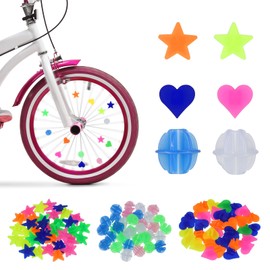 ALTcompluser Pack of 210 Colourful Bicycle Spoke Decorations, Spoke Clicker, Children's Bicycle, Luminous Spoke Reflectors, Children's Bicycle Accessories, Reflective Spoke Beads