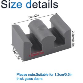 INCREWAY 4PCS Framed Sliding Silicone Shower Door Bumpers Suitable for All Kinds of Shower Glass Moving Doors, Clear Shower Doors (Grey)