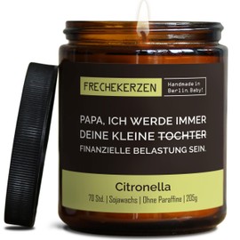 Lustige Citronella Kerze mit Spruch für Papa | Handgemacht aus Sojawachs | In Geschenkbox | Nachhaltiges Valentinsgeschenk | Geschenkidee Geburtstag Vater, Bester Papap zum Vatertag