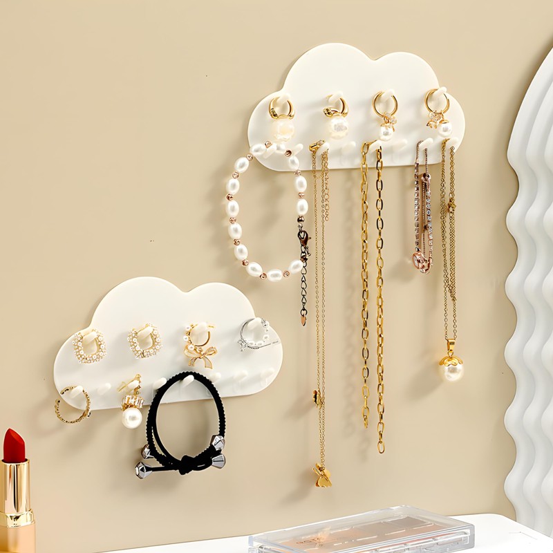 2PCS Cloud Shaped Hooks as Decorative Jewellery Stand for Wall
