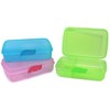 com-four® 3X Brotdose für unterwegs - Lunch-Box mit Trennwänden -