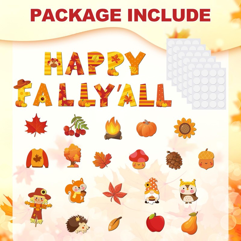 Estune 72 Pcs Happy Fall Cutouts Fall Classroom Bulletin Board