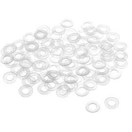TOP-VIGOR 100Pcs M3 Clear Nylon Flat Washers, 6mm OD 3mm ID 1mm Thickness for Faucet Pipe Screws Washer Spacers Valve Replacement