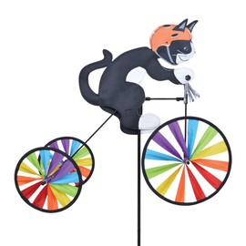 Tricycle Spinner Tuxedo Cat 19" – Elegant Feline Design, Weather-Resistant Outdoor Decor, Durable & Lightweight for Patios, Yards, and Gardens - Eye-Catching Wind Spinner with Rotating Wheels
