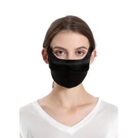 MOROUTLINE UPF 50+ Pure Silk Face Cover Breathable UV Protection Sunscreen Mask Reusable Sport Face Scarf Mask Black