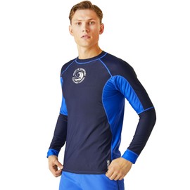 Regatta Mens Long Sleeve Outdoor Rash Vest Guard - Navy/Oxford Blue - L