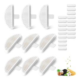 Cat Fountain Filters for Wireless Operated 67oz/2L, 9 Pack Replacement Filters & 18 Pack Replacement Filter Sponges for 67oz/2L Automatic Pet Fountain Cat Water Fountain Cat Water Dispenser