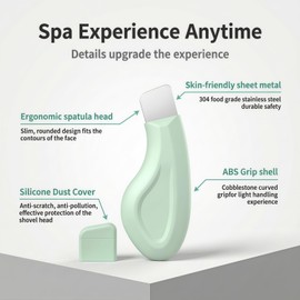 Sookga Blackhead Remover Tool, Stainless Steel Face Scraper for Deep Cleansing, Skin Scrubber Face Spatula with Silicone Cover, Nose Blackhead Remover, Skin Care Tool for Men and Women (Green)