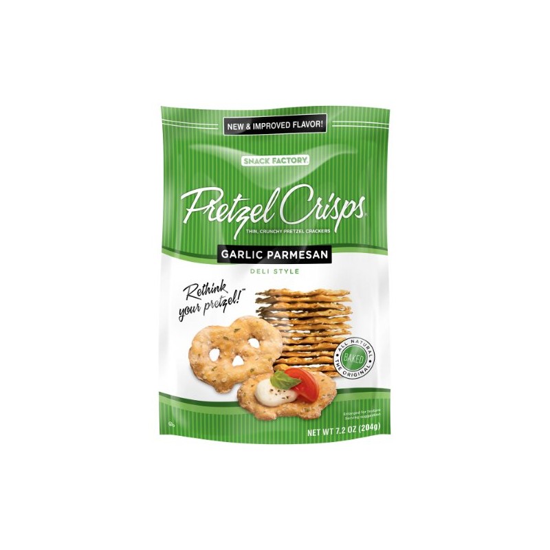 Pretzel Crisps Garlic Parmesan, 7.2-Ounce (Pack of 12)