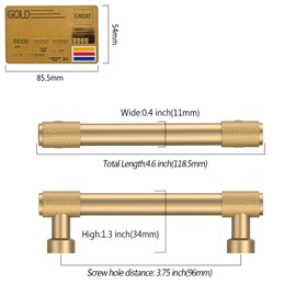 Coinkoly 10 Pack 3.75"(96mm) Champagne Bronze Cabinet Pulls Knurled Kitchen Cabinet Handles Champagne Gold Drawer Pulls Cupboard Hardware for Cabinets CK0028