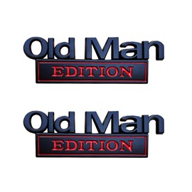 Old Man Edition 3D Metal Badge Emblems,Car Truck Decals for Fender, Tailgate & Bumper,Heavy Duty Automotive Stickers Nameplate for SUV, Jeep, Off-Road Vehicles (1, Red&Black)