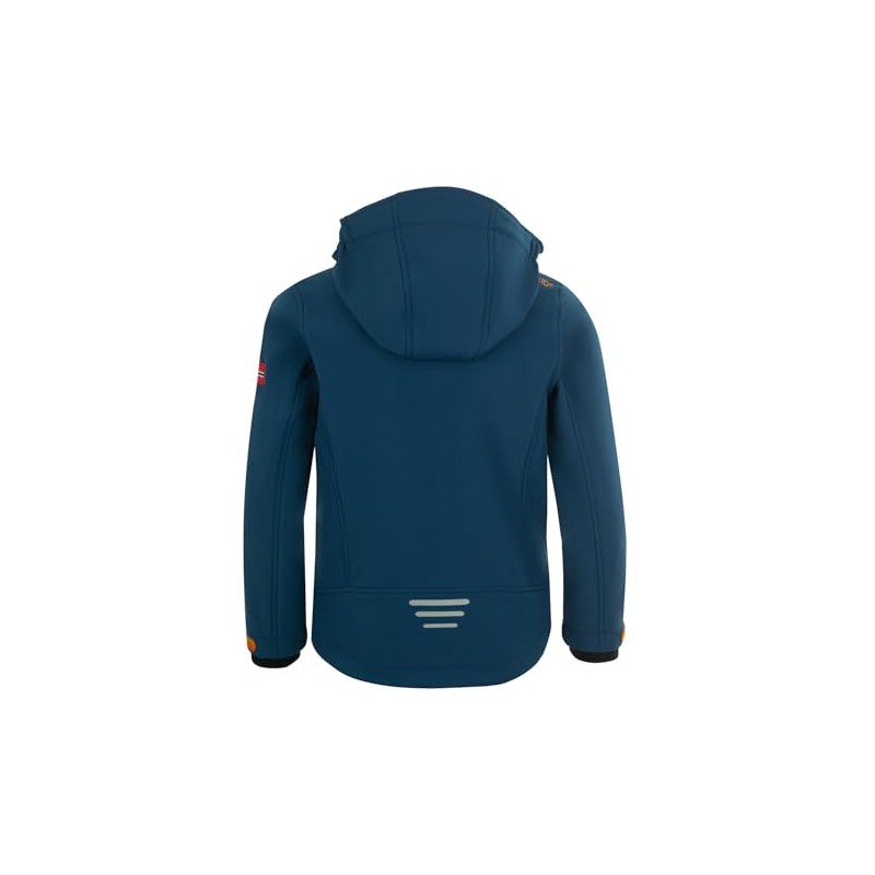 Trollkids Trollfjord Children's Softshell Jacket, Mystic Blue/Yellow