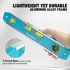 DURATECH 12-Inch Magnetic Torpedo Level with 0°/45°/90° Bubbles & V-Groove