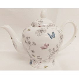 Fromeuropewithlove Secret Garden Teapot Fine Bone China 20oz Flowers Butterflies Bees Small Teapot Hand Decorated in UK