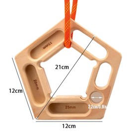 Outdoor Wooden Climbing Hangboard Pair, Climb Finger Strength Trainer, Portable Rock Clamber Training Tools for Home, Gym (Diameter 21CM)