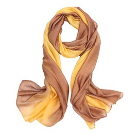 Scarf for Women Cotton Silk Scarves Elegant Gradient Color Lightweight Fashion for Spring Winter Scarves Shawl Wraps (Yellow)