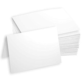 Hamilco White Cardstock Thick Paper - 5 x 7" Blank Folded Cards - Greeting Invitations Stationary - Heavy weight 80 lb Card Stock for Printer - 100 Pack