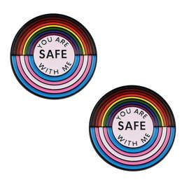 Caiyao Broche esmaltado You are Safe with ME, alfileres de enfermera, médico, estudiantes de medicina, broche de solapa de arco iris, pines esmaltados para ropa, mochila y sombrero, regalo divertido de joyería, Esmalte, Glaseado