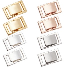 SUNNYCLUE 1 Box 8Pcs 20mm Brass Fold Over Clasps Folding Clasp Extender Metal Gold Silver Necklace Extension Fastener Foldover Clasps Bulk for jewellery Making Bracelets Necklaces Women Diy Craft Supp