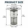 Houlishu 2PCS Pop Up Bathroom Sink Drain Strainer with Removable