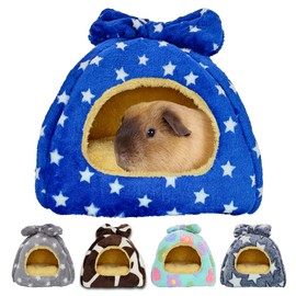 GINIDEAR Guinea Pig Bed, Guinea Pig Hideout House Accessories Warm Bed for Small Animals Hamsters Chinchillas Dwarf Bunnies Hedgehogs. M, NavyBlue