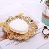 Soap Dish with Drain Ceramic Gold Lotus Leaf Soap Holder